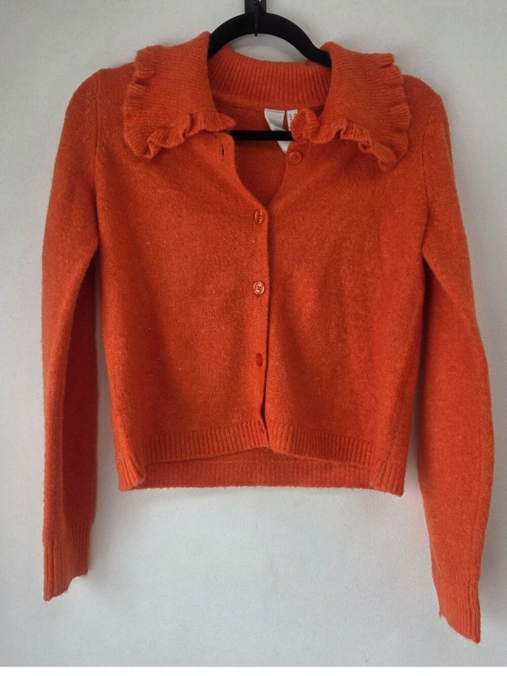 Y.A.S. Orange Wool Blend Cardigan Sweater Cozy Knit Fall Women's XS